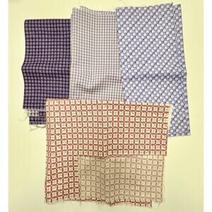 Vtg Cotton Fabric Remnant Checkered Purples Estate Quilting Approx 1/2 yd Crafts